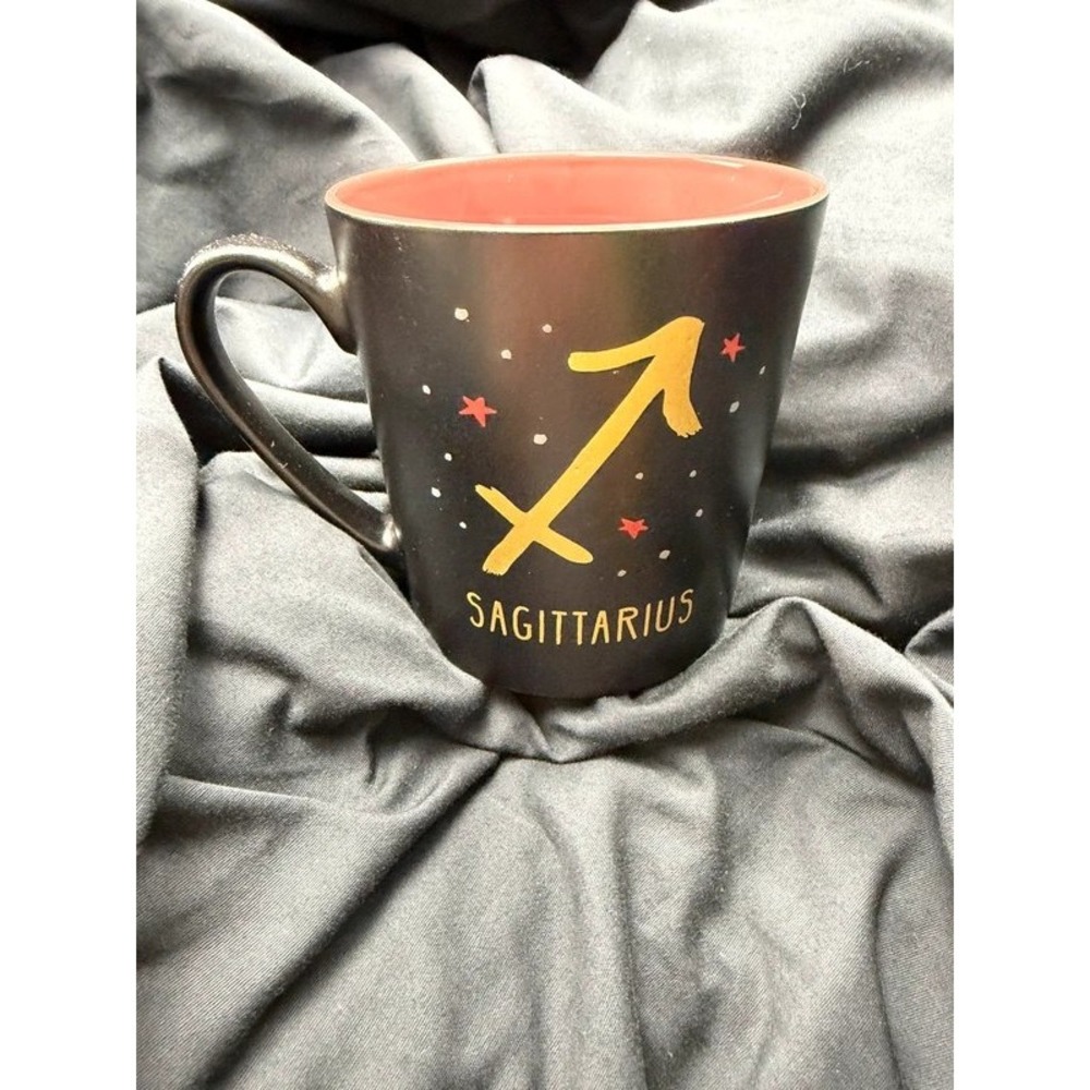PMI Sagittarius Zodiac Astrology Mug Black Red Gold 17 oz Coffee Cup